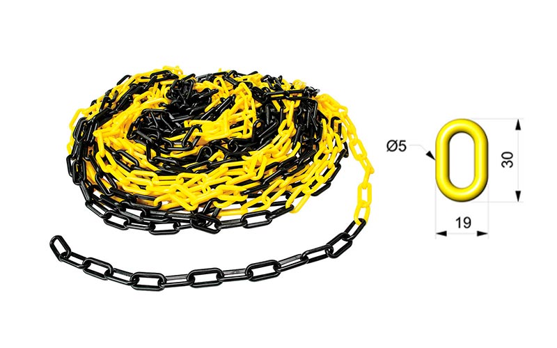 Cadena Para Señalizar Color Amarillo y Negro - C103AN 01