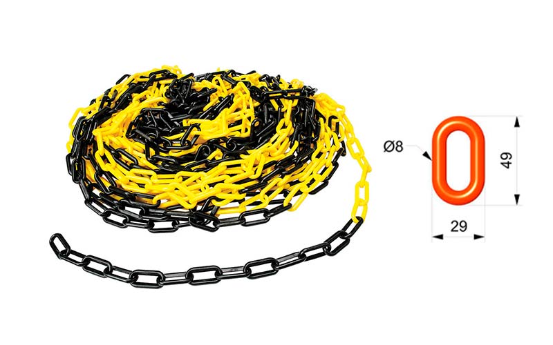 Cadena Para Señalizar Color Amarillo y Negro - C105AN 01