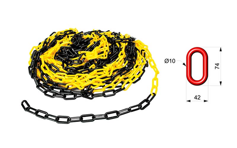 Cadena Para Señalizar Color Amarillo y Negro - C106AN 01