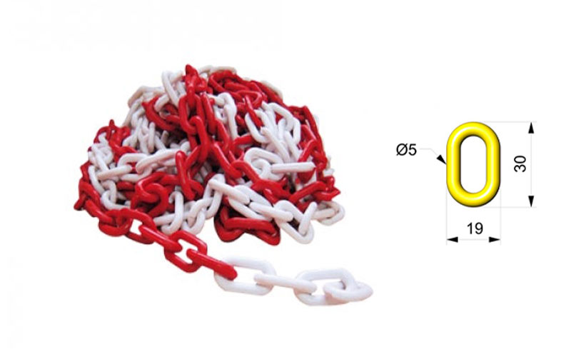 Cadena Para Señalizar Color Roja y Blanca - C103RB 01