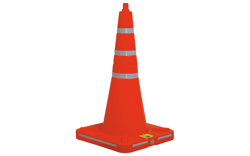 Cono Vial 55 cm Con Base Rellenable y 3 Laminas Reflectivas 01