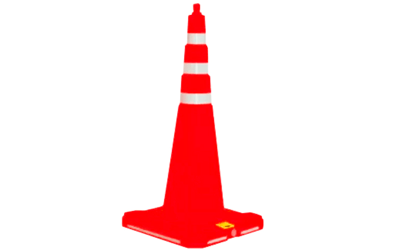 Cono Vial 65 cm Con Base Rellenable y 3 Laminas Reflectivas 01