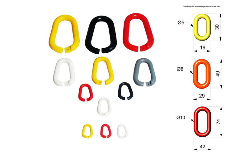 Eslabones Plásticos Para Cadenas Todos Los Tamaños y Colores 02