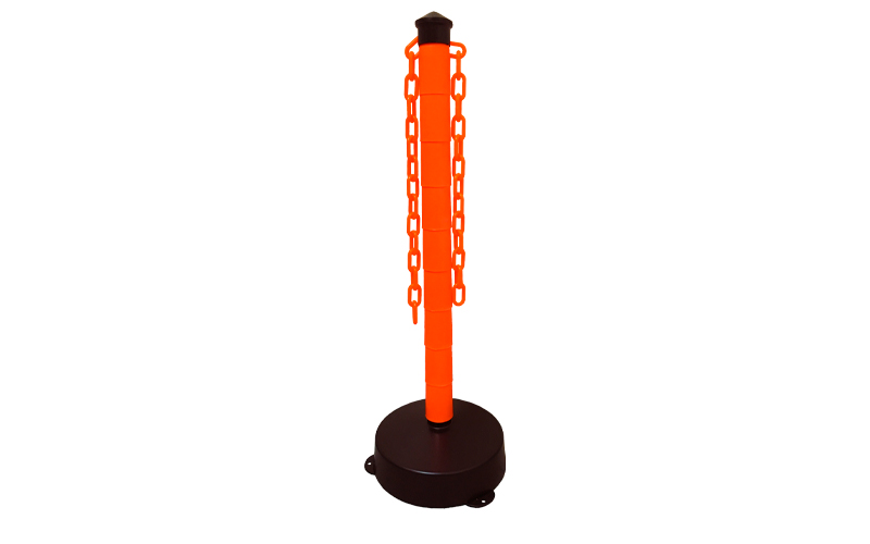 Poste Demarcatorio Con Base Naranja Vial 01